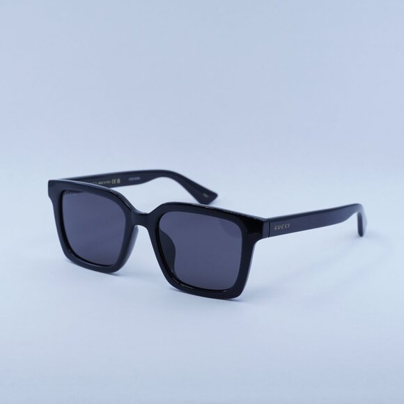 🕶️ New Gucci GG1582SK 001 Sunglasses - Shiny Black Frame, Grey Lenses - Picture 1 of 10
